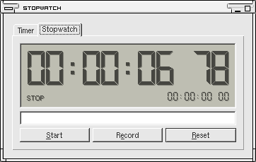 Stopwatch tab of FXTimer.